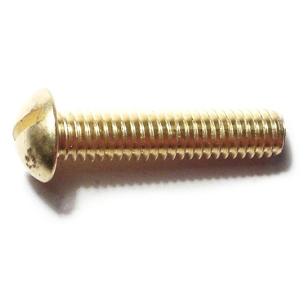 Midwest Fastener 5/16"-18 x 1-1/2 in Slotted Round Machine Screw, Plain Brass, 8 PK 32803 - main